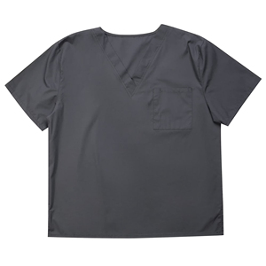 Medical assistant <b>scrubs</b> women Dark Gray V-Neck <b>Scrub</b> <b>Top</b> Short Sleeve With Chest Pocket Hospital Uniform Polyester - Product Image 1