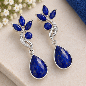 Pendientes de Lapislázuli, Joyería Colgante de Plata Esterlina, Pendientes de Piedra Azul, Regalo Especial - Product Image 2