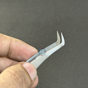 Pinzas para Extensiones de Pestañas de Alta Calidad, Duraderas, Antiestáticas, de Precisión, Color Gris - Product Image 4