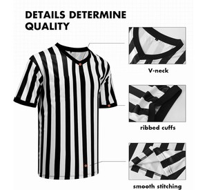 Maillot de football rayé à col en V pour homme, manches courtes, en polyester respirant, coupe classique, pour adultes, toutes saisons - Product Image 4