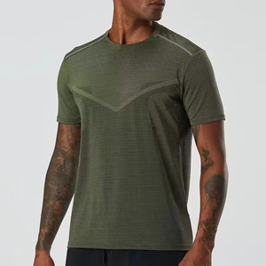 High Quality <b>Men's</b> Fitness Knitted Breathable Sports T-Shirts Summer Gym with Customized Logo and Spandex/Polyester Material - Product Image 1