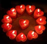 Lilin Teh Berbentuk Hati Merah Romantis dari Lilin Kedelai |   Dekorasi Rumah Ramah Lingkungan Organik Tidak Beracun Tahan Lama Buatan Tangan untuk