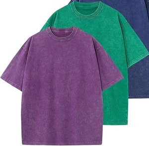 Camiseta Personalizada con Lavado Ácido, Vintage, 100% Algodón, con Logotipo Gráfico, Camisetas Vintage con Serigrafía, Corte Recortado, Holgada, para Hombre - Product Image 6