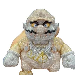 Colgante personalizado de plata de ley con forma redonda blanca de moissanita, hermosa joyería y colgante de hip hop - Product Image 2