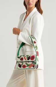 Sac à bandoulière personnalisé en perles roses motif piment vert olive, fait main, avec motif imprimé, vente en gros - Product Image 2