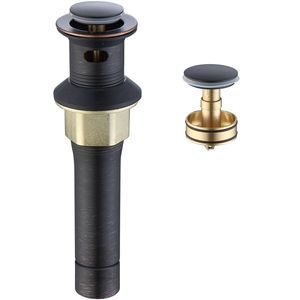 Sifone a scomparsa opaco in ABS per lavabo da appoggio in acciaio inossidabile, con protezione anti-intasamento e troppopieno - Product Image 1
