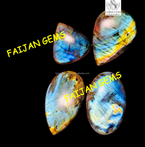 Pierres précieuses facettées de labradorite bleue naturelle de qualité AAA+, toutes formes mélangées, à dos plat, pour la fabrication de bijoux FAIJAN GEMS Rajasthan - Product Image 2