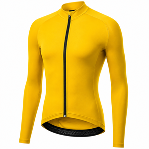 Maillot de cyclisme haute performance à manches longues avec coupe aérodynamique, tissu anti-humidité et panneaux en mesh respirants - Product Image 4