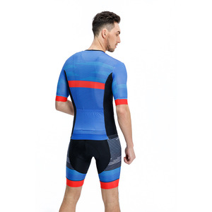 Ensemble de maillot de cyclisme exclusif avec imprimé géométrique et short rembourré pour hommes - Product Image 6