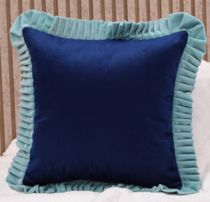 High Quality Velvet Ruffle Border Cushion Cover Elegant Decorative <b>Throw</b> Pillow Cover Home Decor Latest Cushion Cover Supplier - Product Image 5