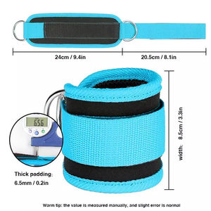 Correas de Tobillo para Levantamiento de Pesas con Anillo en D, Ajustables, de Nailon y Spandex, Acolchadas, Transpirables, Duraderas y Ecológicas - Product Image 6