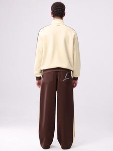 Pantalon de survêtement décontracté brodé pour homme (uniquement) avec poches zippées, coupe large, style Y2K, streetwear quotidien pour homme - Product Image 5