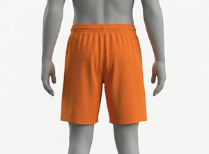 Men's Orange Mesh Polyester Shorts Elastic Waist Regular Fit Breathable Quick Dry Solid Color Summer Soccer Athletic Wear - Product Image 2