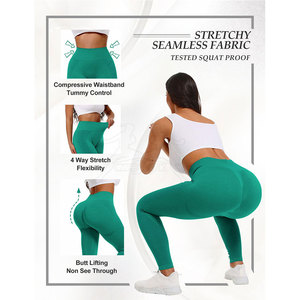 Legging de yoga pour femme à dos froncé, léger et extensible, vêtement de sport - Product Image 3