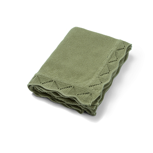 Eco-Friendly <b>Knitted</b> Baby <b>Throw</b> <b>Blanket</b> 100% Cotton Solid Color Rectangle 209-278g Heirloom Vietnam OEM/ODM Custom Packaging - Product Image 1