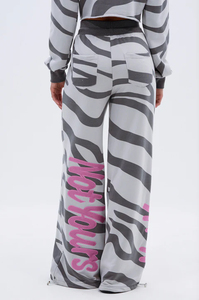 Women's Zebra Print 2-Piece Set Full Sleeve Loose Fit <b>Knitted</b> Sweatshirt Joggers Casual All Seasons <b>Animal</b> <b>Pattern</b> Long Set - Product Image 4