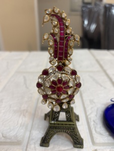 Kalangi Brooch Red Doublet White Polki Stone Silver 925 <b>Gold</b> Plated Jewelry for Men Engagement Wedding Gift Groom Party Wear - Product Image 5