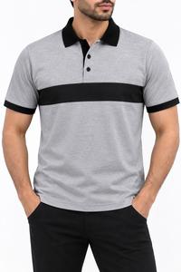 Camisa de Hombre al por Mayor, Transpirable, de Poliéster/Algodón Lavado, Manga Corta, Tejida, Casual, Corte Regular, con Botones, a la Moda - Product Image 2