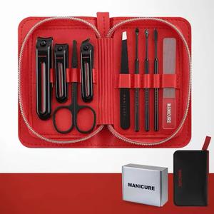 Manicure Kit 9 In 1 Stainless Steel Nail Care Tools Portable <b>Case</b> Classic Style Adult Use - Product Image 2