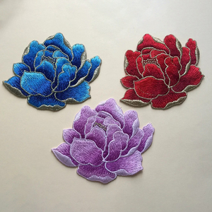 Custom 3D <b>Machine</b> Embroidered Sew-On Patches 100% Twill Fabric Eco-Friendly Custom Logo for Hats Flower Shape - Product Image 3