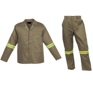 Conjunto de Uniforme de Trabajo Transpirable de Algodón Reflectante de Alta Visibilidad Azul, Chaqueta de Manga Larga y Pantalones, 2 Piezas - Product Image 4