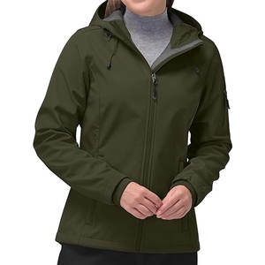 Chaqueta Softshell para mujer con capucha, forro polar, ligera, cortavientos e impermeable, para actividades al aire libre - Product Image 5