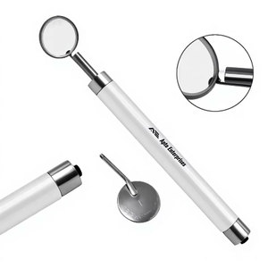 Miroir buccal dentaire de qualité supérieure avec lumière LED, manche blanc, acier inoxydable, examen oral pour dentistes, instruments chirurgicaux - Product Image 1