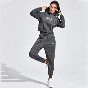 Hot Selling Winter Women Tracksuit Regular Fit Plus Size <b>Embroidery</b> 100% Cotton High Street Style Customizable Washed Wholesale - Product Image 5
