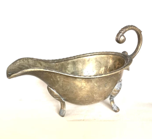 Salsera de Metal Vintage con Asa de Bola Decorativa, Base de Trípode y Borde de Cuerda, Servidor de Salsas de Latón Puro de Alta Calidad - Product Image 3