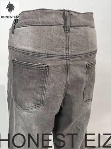 DENIMGUYS กางเกงยีนส์ทรงตรงสไตล์วินเทจสีฟ้าซีดแบบซันเฟดสำหรับผู้ชาย ทรงแบ็กกี้ขาดๆ แบบฮิปฮอป พิมพ์ลายสกรีน รักษ์โลก ซักได้ - Product Image 5