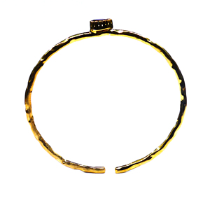 Women's 18K Solid Gold <b>Ruby</b> Bangle <b>Bracelet</b> With Baguette Cut Diamonds Geometric Classic Design Bezel Setting Wedding Jewelry - Product Image 5