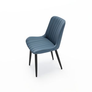Set di 4 Sedie da Pranzo Moderne Senza Braccioli in Ecopelle PU con Cuscini Spessi e Gambe in Metallo, Sedie Laterali per Cucina e Sala da Pranzo - Product Image 3
