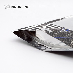 Sac en plastique mylar gommeux refermable transparent à trois côtés pochette debout plate - Product Image 2