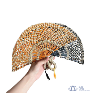 [<b>TOP</b> RATED] | Handmade Seagrass Hand Fan Vintage Style Handheld Air Cooling Fan For Wall Hanging Art from Vietnam - Product Image 1