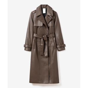 2026 Latest Arrivals Women's Plus Size Winter Vintage Knitted Genuine Sheep Leather <b>Trench</b> <b>Coat</b> Windproof Breathable Cotton - Product Image 1