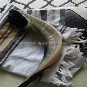 Shofar en corne naturelle, fait main, de couleur et de forme naturelles, excellent pour les usages religieux juifs, style animal marin - Product Image 4