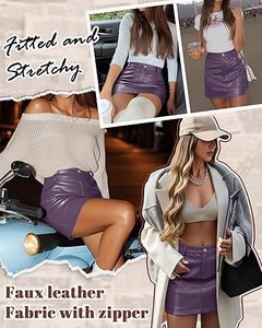 Minifalda de Cuero Personalizada para Mujer, Cintura Alta, Corte Ajustado, Cuero PU Genuino, Fabricante OEM, Venta al Por Mayor - Product Image 4