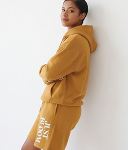 Women's Oversize Printing <b>Sweat</b> Short <b>Set</b> Casual 100% Cotton Fleece Loose Fit Long Sleeve Street Fashion Wear <b>Sweat</b> Short <b>Set</b> - Product Image 2