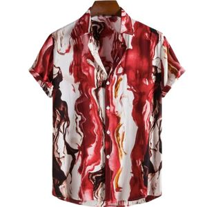 Nueva Camisa Hawaiana para Hombre con Estampado, Cuello Solapa, Manga Corta, Holgada, Transpirable, Estilo Retro 3D, Informal, de Playa, Poliéster/Algodón - Product Image 1