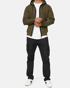 Sweat à capuche zippé oversize pour homme, en coton épais doublé polaire, respirant, délavé à l'acide, 320g, mode streetwear hiver, chaud et doux - Product Image 6