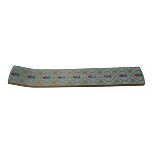Handmade Enamel Wooden Ash Catcher Incense Tray Floral Pattern Stick Holder for Aromatherapy Meditation Yoga <b>Decor</b> - Product Image 1