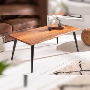 Mesa de Centro/Auxiliar Moderna Vandana ORGANIC LIVING de 110 cm, Madera de Acacia Natural con Borde de Árbol para Sala de Estar - Product Image 3