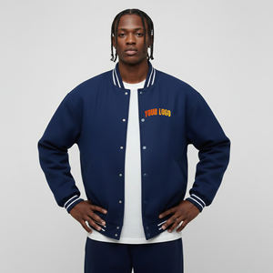 Chaqueta Varsity de Lana 100% con Parches Bordados con Letras de Chenilla Personalizadas, Nueva Colección 2026, Chaqueta de Invierno Larga de Alta Calidad para Hombre - Product Image 1