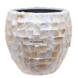 Jardinière en métal de qualité supérieure pour l'intérieur et l'extérieur, forme ronde, finition brillante, deux tailles différentes - Product Image 3