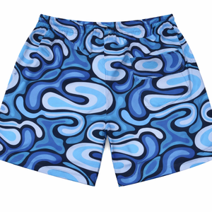 Pantalones Cortos Deportivos para Hombre con Estampado de Ondas Azules Personalizados, Ligeros, de Poliéster, para Entrenamiento, Producción OEM al por Mayor - Product Image 4