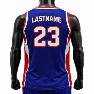 ชุดบาสเก็ตบอลทีมแบบกำหนดเองสำหรับโรงเรียน ไซส์พลัส แห้งเร็ว ระบายอากาศได้ดี ผ้าโพลีเอสเตอร์ 100% ป้องกันแบคทีเรีย พิมพ์ลายแบบ Sublimation - Product Image 2