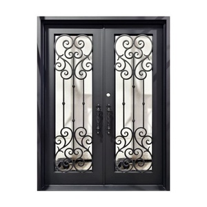 Royal-style Wrought Iron Main Gate Modern Design Water-Rust-Resistant Coating Easy Assembly for Outdoor Use Steel Reinforced - Product Image 1