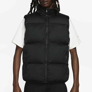 Chaleco Acolchado Negro para Hombre, con Cuello Alto y Cierre Completo, Sin Mangas, para Uso Urbano Casual en Invierno, Venta al Por Mayor OEM - Product Image 3