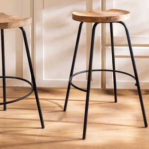 Taburete alto Vandana Amber Detail de 75 cm en madera Darcko - Product Image 1