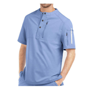 <b>Top</b> Summer Men's Hospital Scrub Sets Medical Nursing Uniforms Breathable Spandex Jogger Pants - Product Image 4